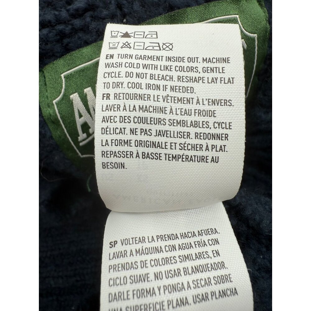Vtg Y2K American Eagle Blue V-Neck Hooded Cable Knit Sweater | Coastal Grunge XS - Picture 12 of 13